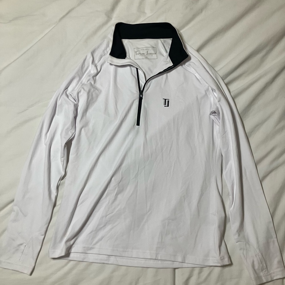 Taylor Jordan Women's White Long Sleeve 1/4 Zip Activewear